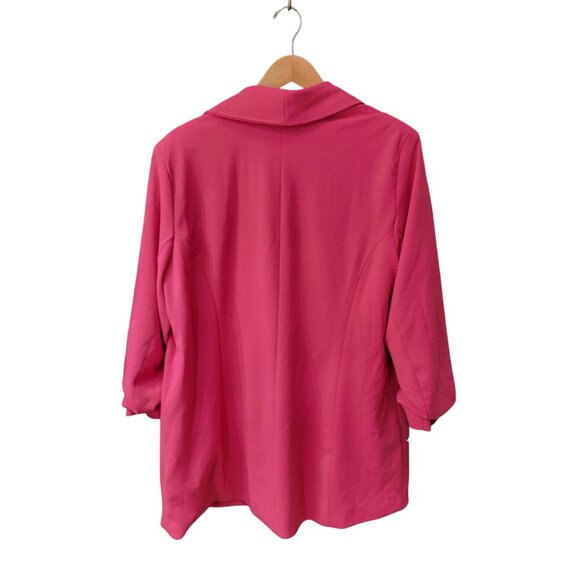 Dakota Blue Pink Open Front Blazer – Size XL – Classic & Chic - Picture 2 of 5